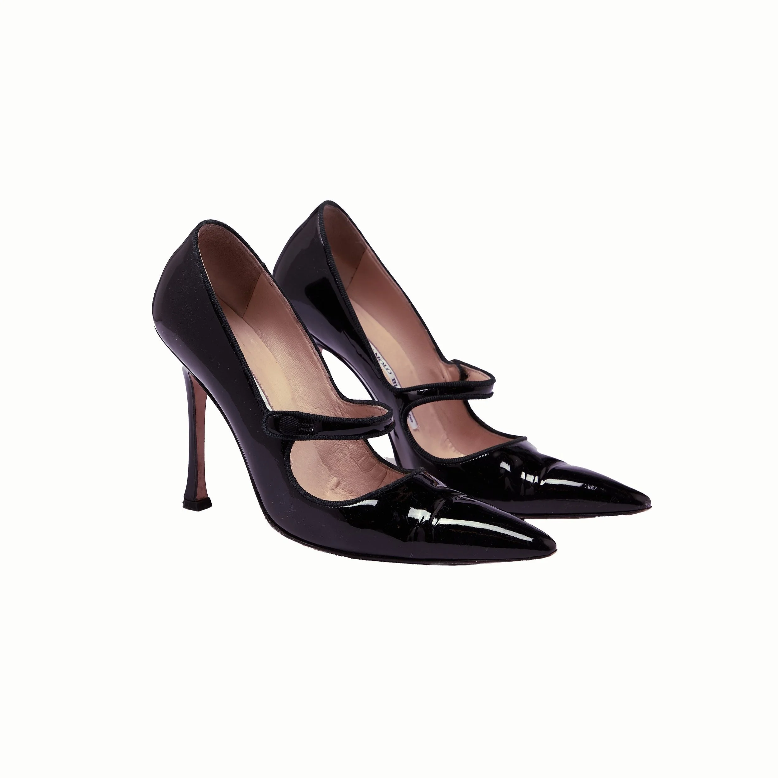 シューズ・サンダルその他 MANOLO BLAHNIK Woman High heel shoes Black 1252857 Manolo Blahnik Black Mary Jane Patent Leather Heels | FIND